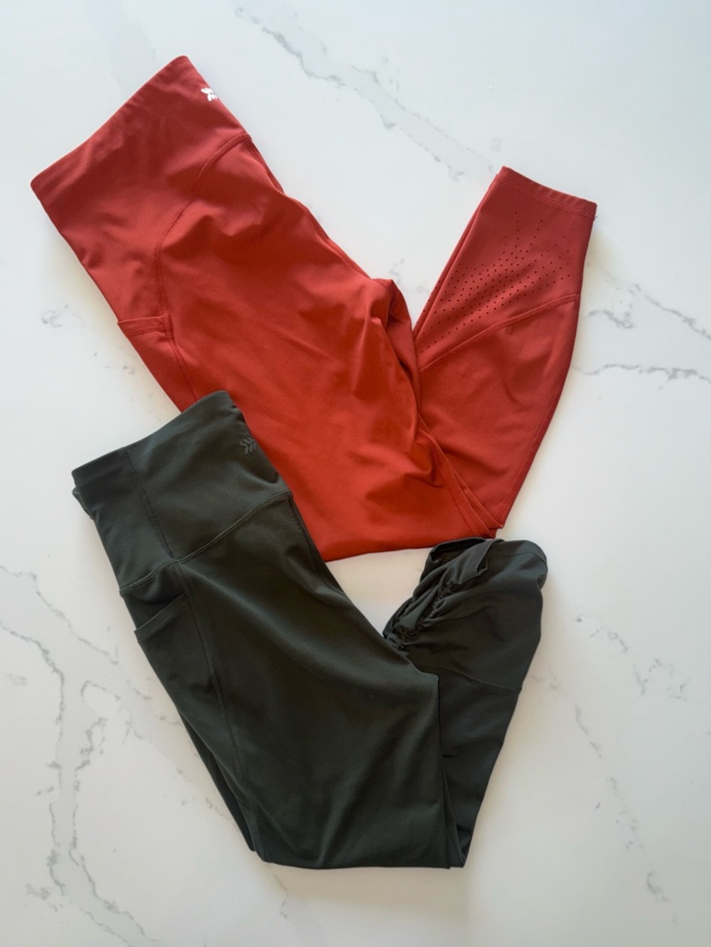 All In Motion- Women’s Athletic Leggings Set in Burnt Orange and Olive